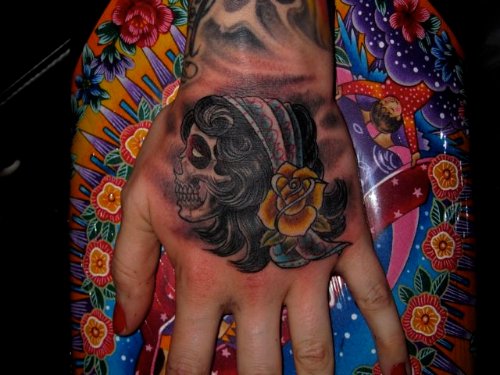 Gypsy Tattoo On Left Hand