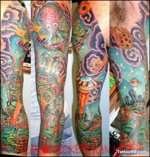 Zombie Gypsy Tattoo On Sleeve