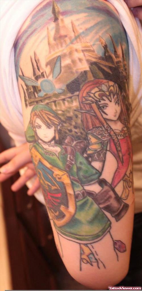 Color Ink Warriors Half Sleeve Tattoo