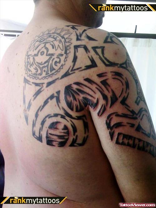 Maori Tribal Right Half Sleeve Tattoo For Men