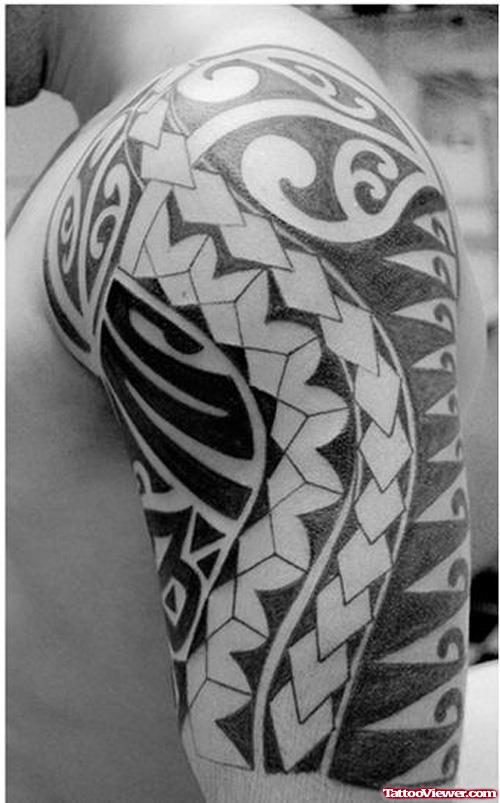 Tribal Left Half Sleeve Tattoo