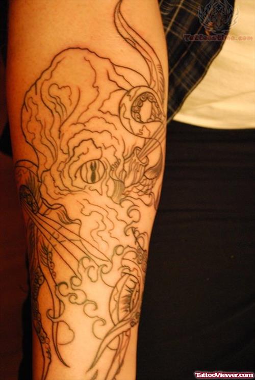 Octopus Half Sleeve Tattoo