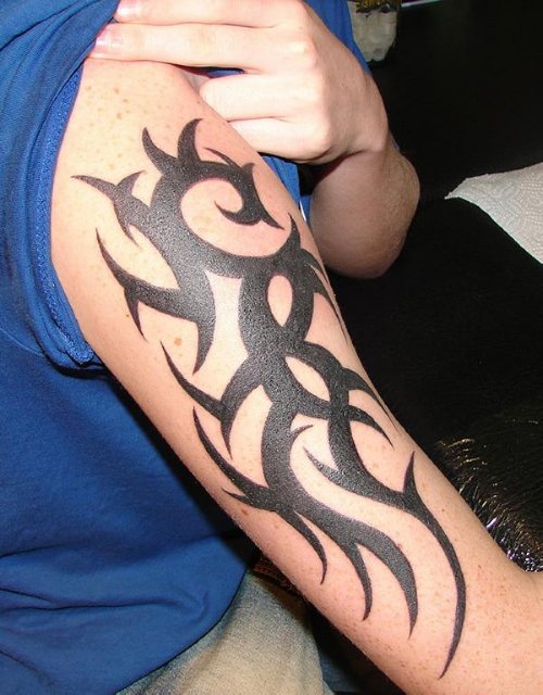 Black Tribal Half Sleeve Tattoos