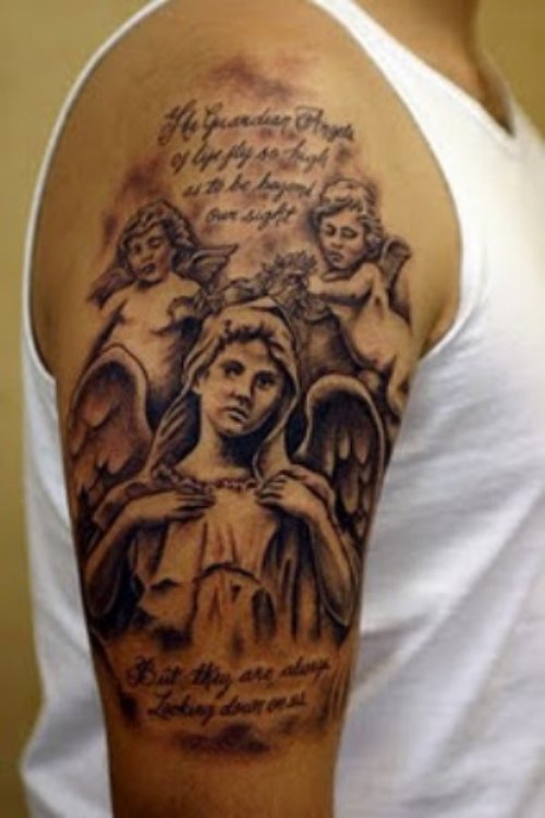 half sleeve tattoo designs for men angel