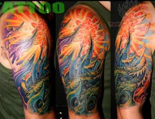 Half Sleeve Colorful Tattoo For Men