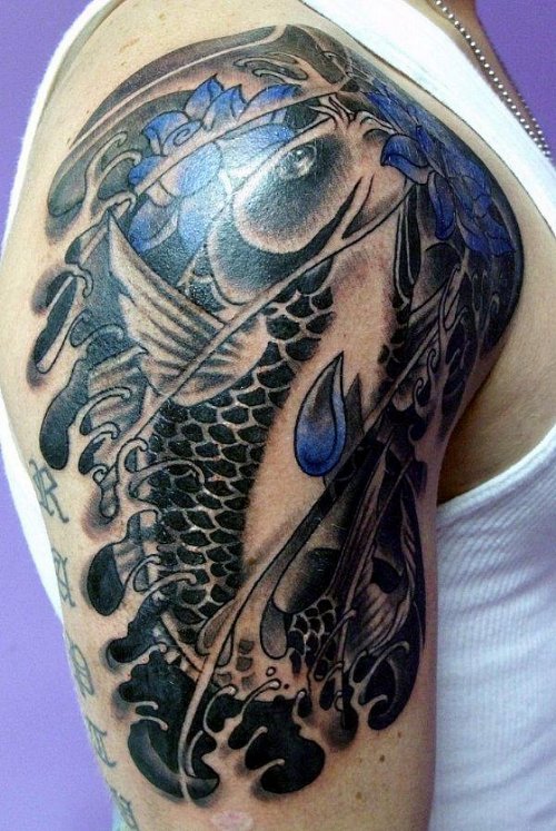 Dragon Koi Half Sleeve Tattoo