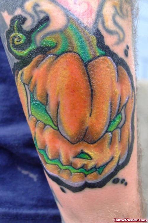 Amazing Pumpkin Halloween Tattoo