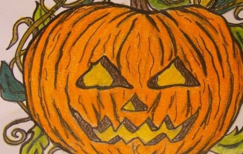 Pumpkin Halloween Tattoo Design