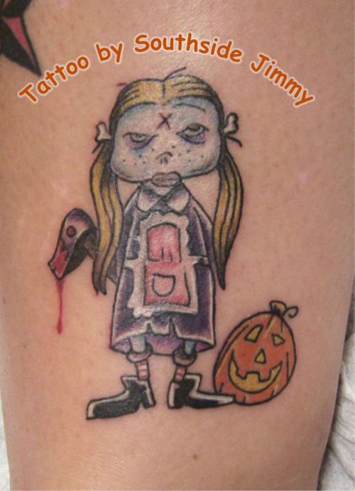 Awful Halloween Tattoo On Arm