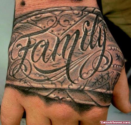 Black Ink Family Hand Tattoos