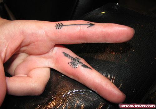 Arrow And Eagle Hand Tattoos