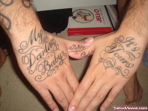 Lettering Hand Tattoos