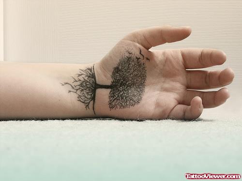 Simple Tree Hand Tattoo