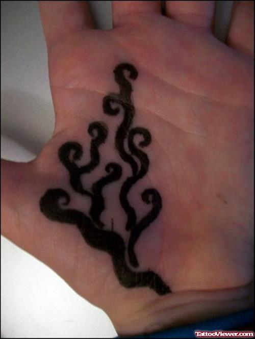Awesome Black Ink Hand Tattoo For Men