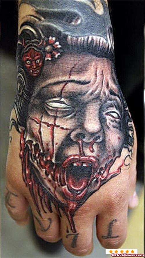 Zombie Tattoo On Hand