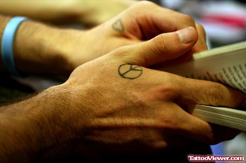 Peace And Love Symbol Hand Tattoos