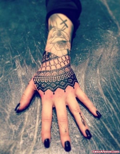 Girl Left Hand Tattoo