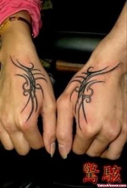 Extreme Tribal Hand Tattoo