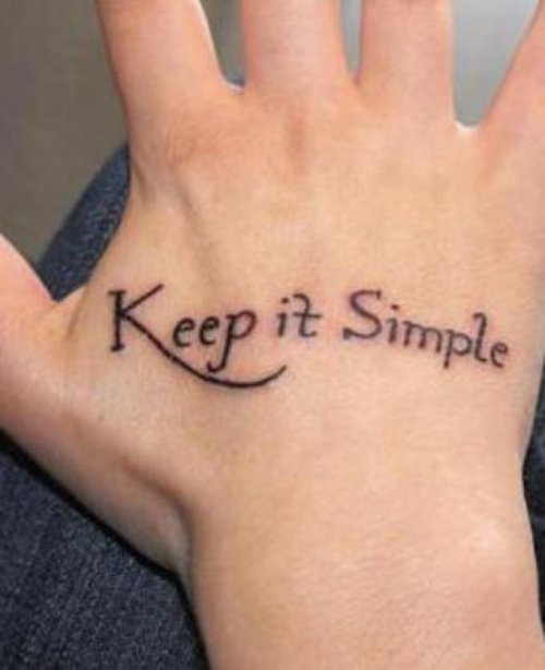 Keep It Simple Hand Tattoo