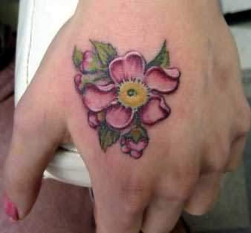 Flower Tattoo On Hand