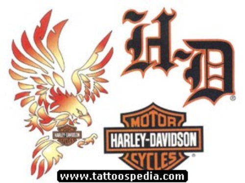 Harley And Tribal Eagle Tattoo Design