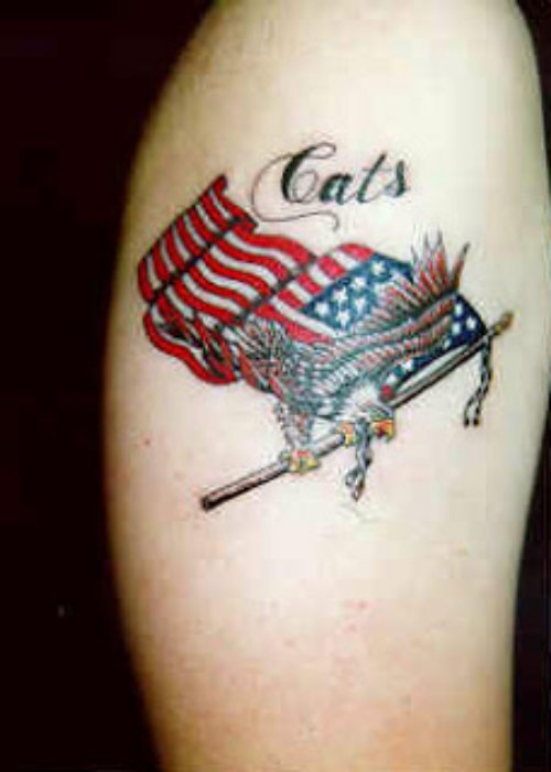 Cats U.S Flag Harley Tattoo