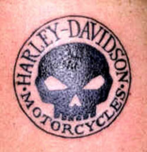 Harley Black Skull Tattoo