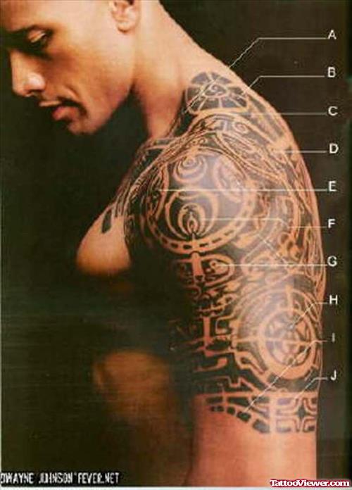 Amazing Hawaiian Tattoo On Left Half Sleeve