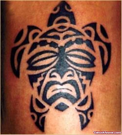Black Tribal Turtle Hawaiian Tattoo