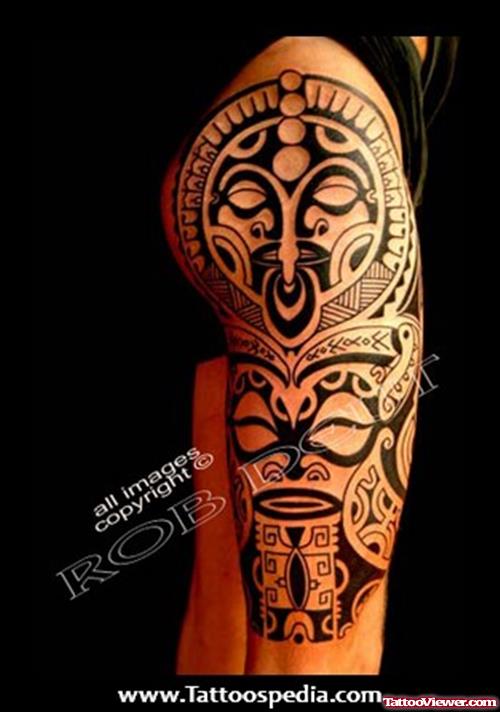 Hawaiian Right Leg Tattoo