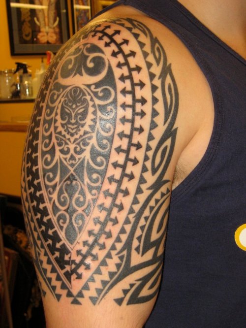 Half Sleeve Hawaiian Tattoo For Men