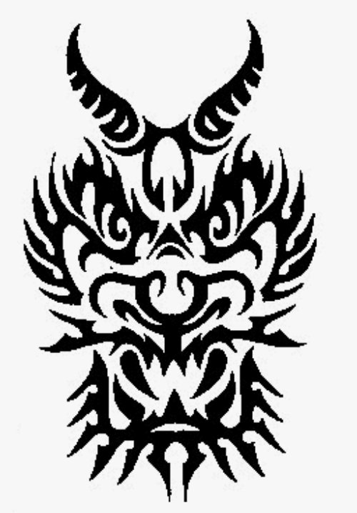 Tribal Demon Hawaiian Tattoo Design