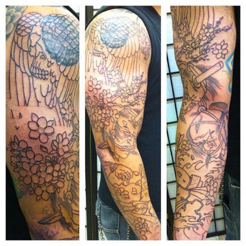 Right Sleeve Hawk Tattoo