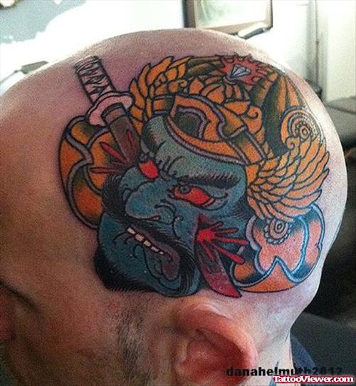 Benzaitan Head Tattoo For Men