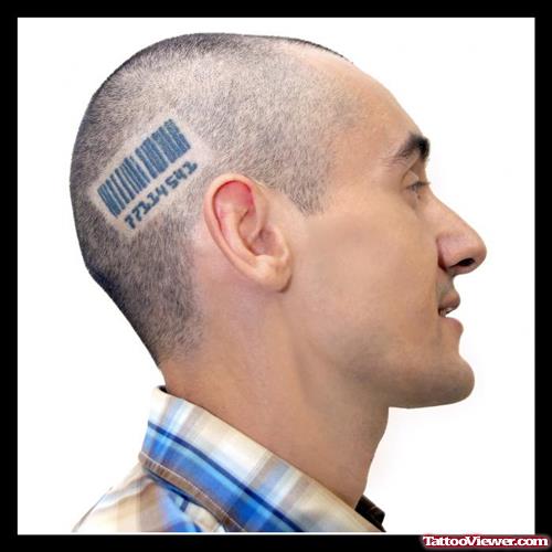 Amazing Barcode Head Tattoo For Men
