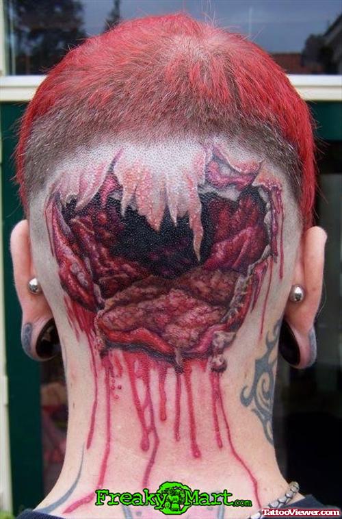 Vampire Back Head Tattoo