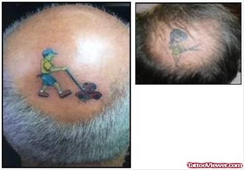 Grass Haircut Tattoo On Hand