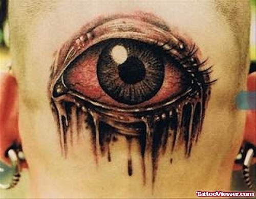 Large Eye Tattoo On Head