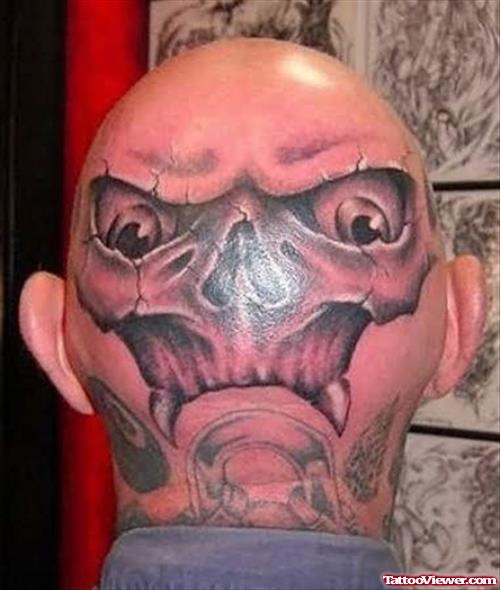 Impressive Skull Face On Head