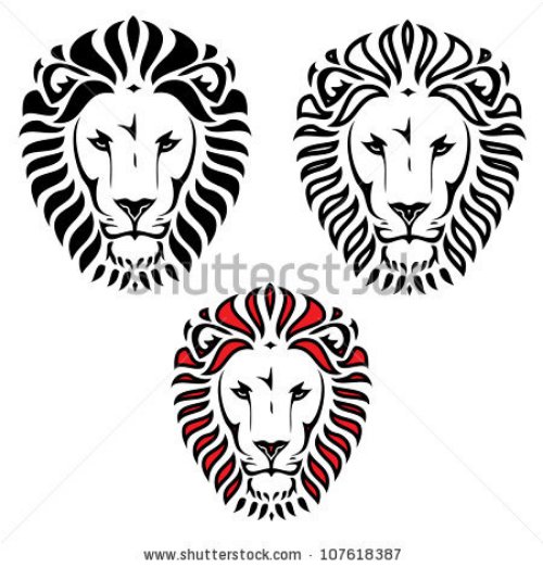 Tribal Lion Head Tattoos Designs