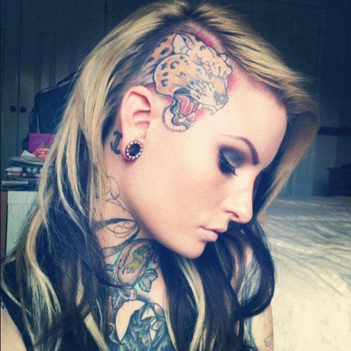 Panther Head Tattoo For Girls