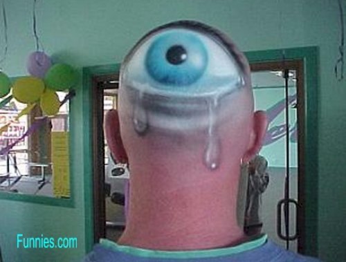 Colored 3D Eye Head Tattoo