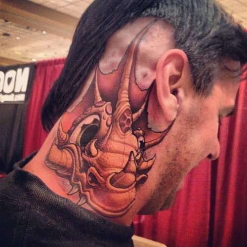 Color Ink Dragon Head Tattoo