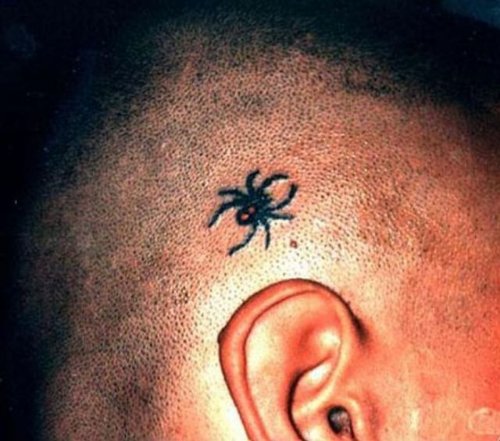 Small Spider Head Tattoo For Men