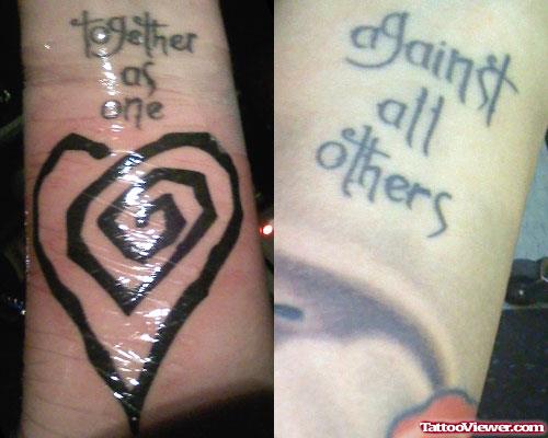 Spiral Heart Tattoo On Arm