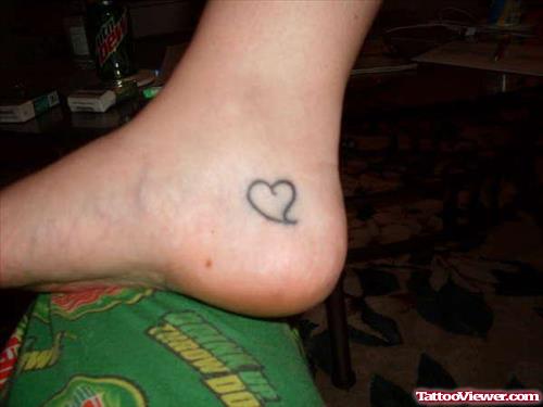 Tribal Heart Tattoo On Ankle