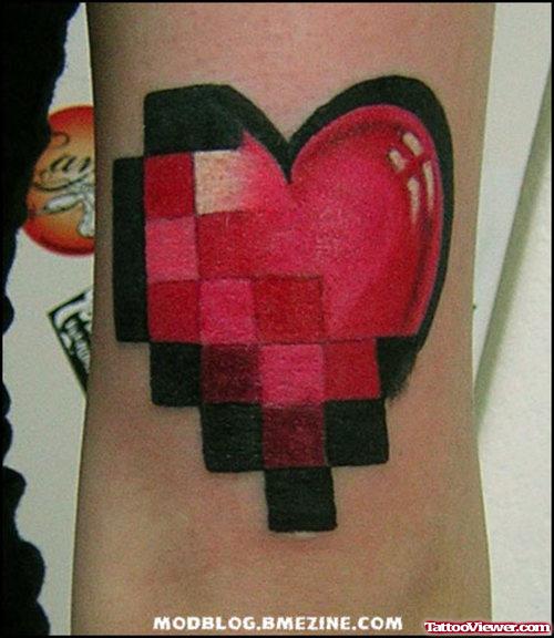 Animated Red Heart Tattoo On Bicep