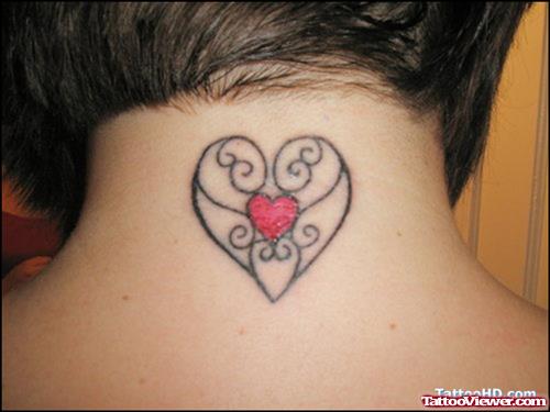 Heart Tattoo On Nape