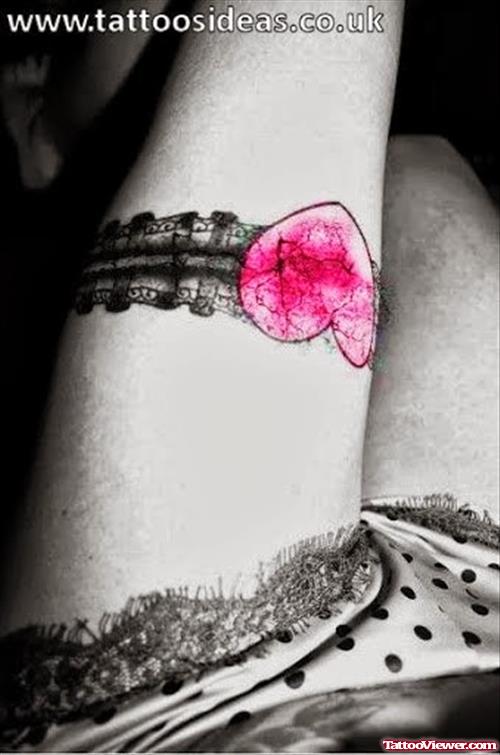 Pink Heart Tattoo