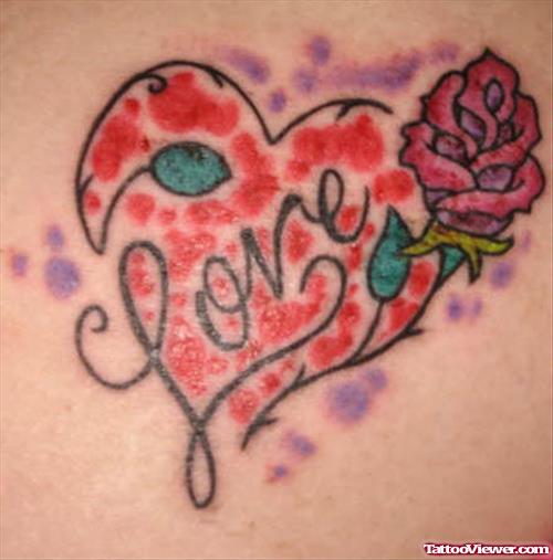 Love And Rose Heart Tattoo